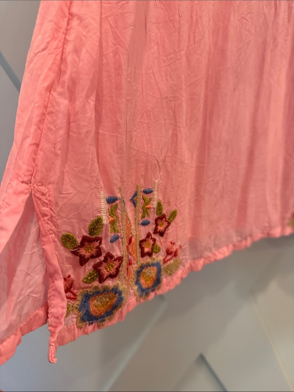 Johnny Was Pink Embroidered Floral Tunic - Picture 5 of 9